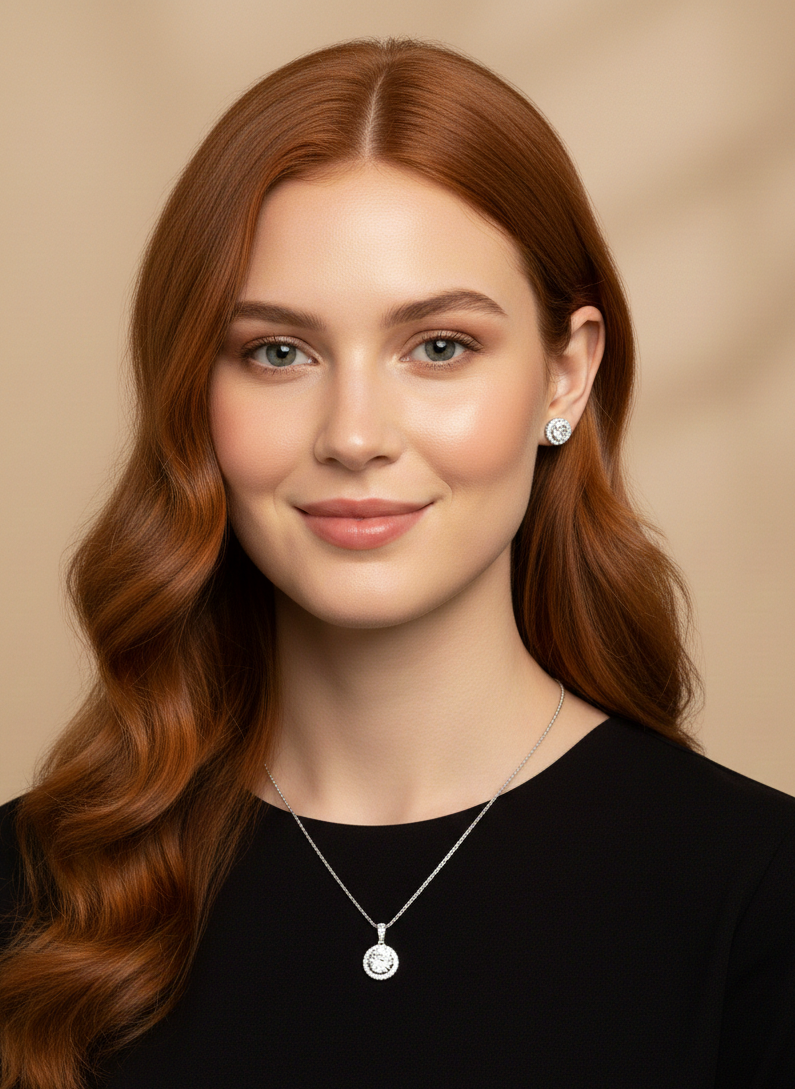 Iconic Circle: Edler Pavé-Anhänger in Silber-Optik